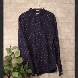 Men's Navy Blue Patterned Shirt